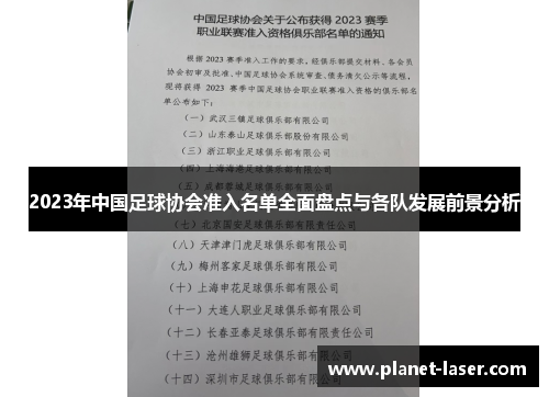 2023年中国足球协会准入名单全面盘点与各队发展前景分析